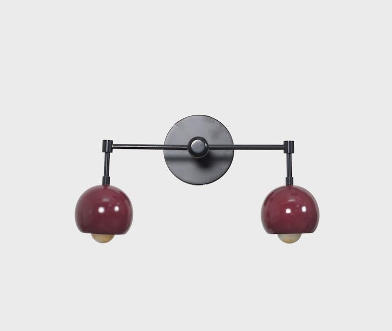 Mid Century Double Eyeball Wall Sconce, Beside Light, Vanity Lamp