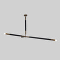 Mid Century Modern Sputnik Chandelier - Raw Brass & Leather 3-Arm Light