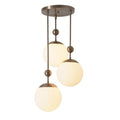 Sputnik Brass Ceiling Light, 3 Globe Flush Mount, Mid-Century Modern