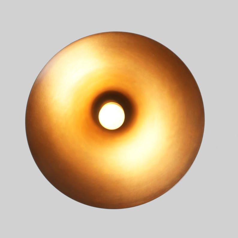Mid Century Modern Brass Pendant Light, Raw Brass Finish
