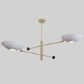 Stilnovo Sputnik Chandelier, Raw Brass Finish, Double Shade Pendant Light