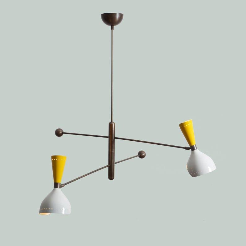 Italian Style Brass Sputnik Chandelier, Modern Pendant Light