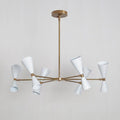 Brass Sputnik Chandelier, Mid Century Italian Style, Six-Arm Light