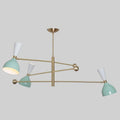 Italian Style Three Arms Sputnik Chandelier Brushed Brass Finish Ceiling Pendant Finish Light Fixture
