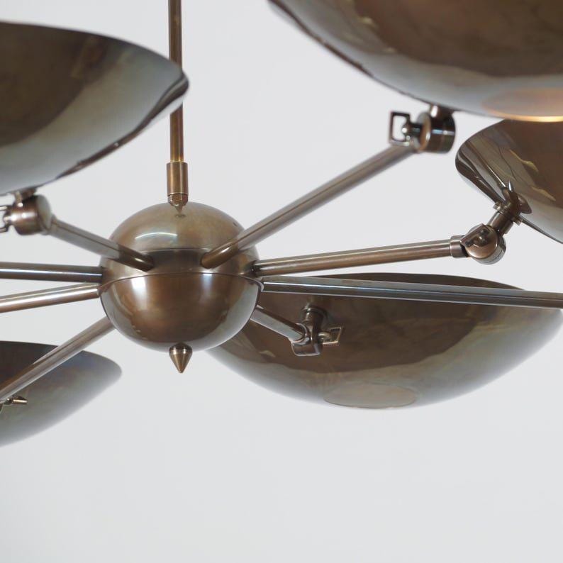 Stilnovo Style Sputnik Chandelier, 8-Shade Brass Ceiling Light