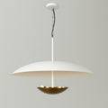 Modern Brass Shade Flush Mount Chandelier - Double Disk Design