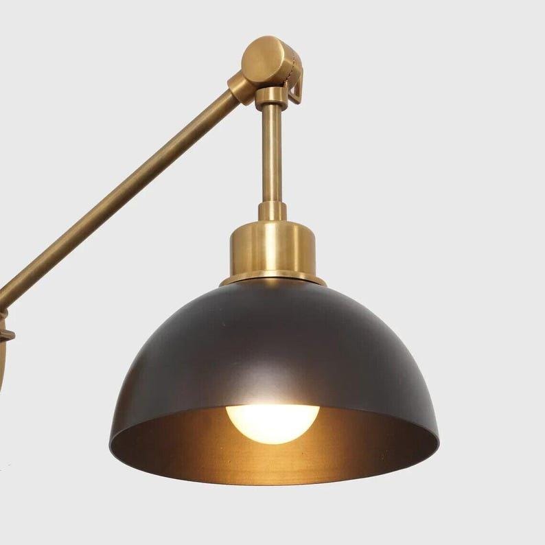 Mid Century Modern Brass Wall Sconce - Adjustable Italian Style Light