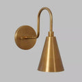 Mid Century Italian Raw Brass Cone Wall Sconce - Vanity Light