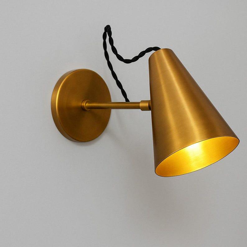 Brass Articulated Sconce, Mid-Century Italian Style Wall Lamp