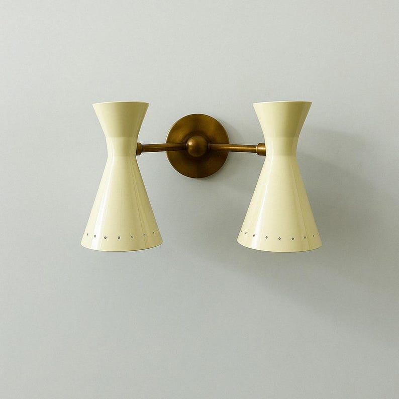 Mid Century Italian Brass Wall Sconce, Articulated Vanity Light