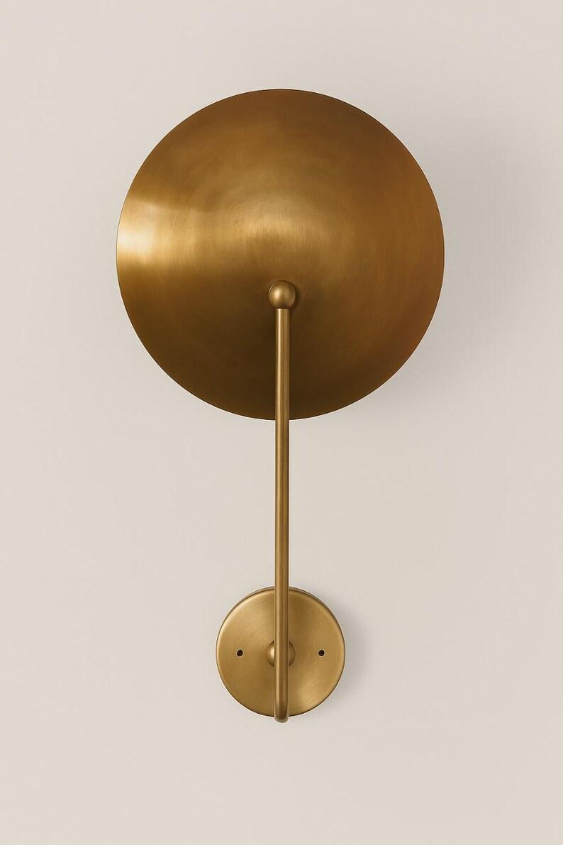 Stilnovo Style Brass Disk Wall Sconce - Mid-Century Modern Light