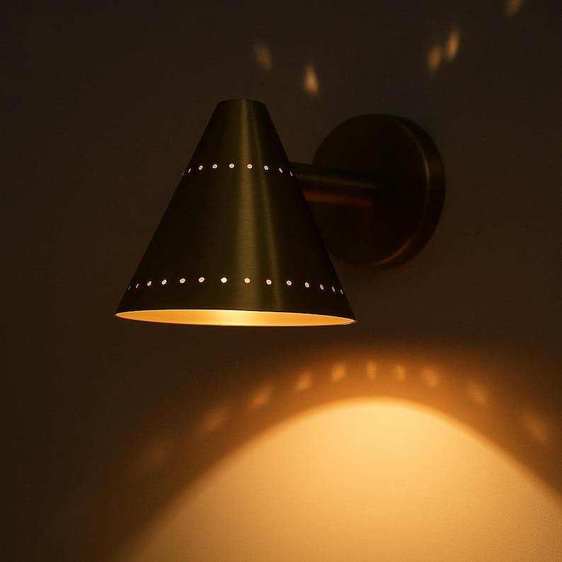 Mid Century Italian Cone Wall Sconce – Raw Brass Finish