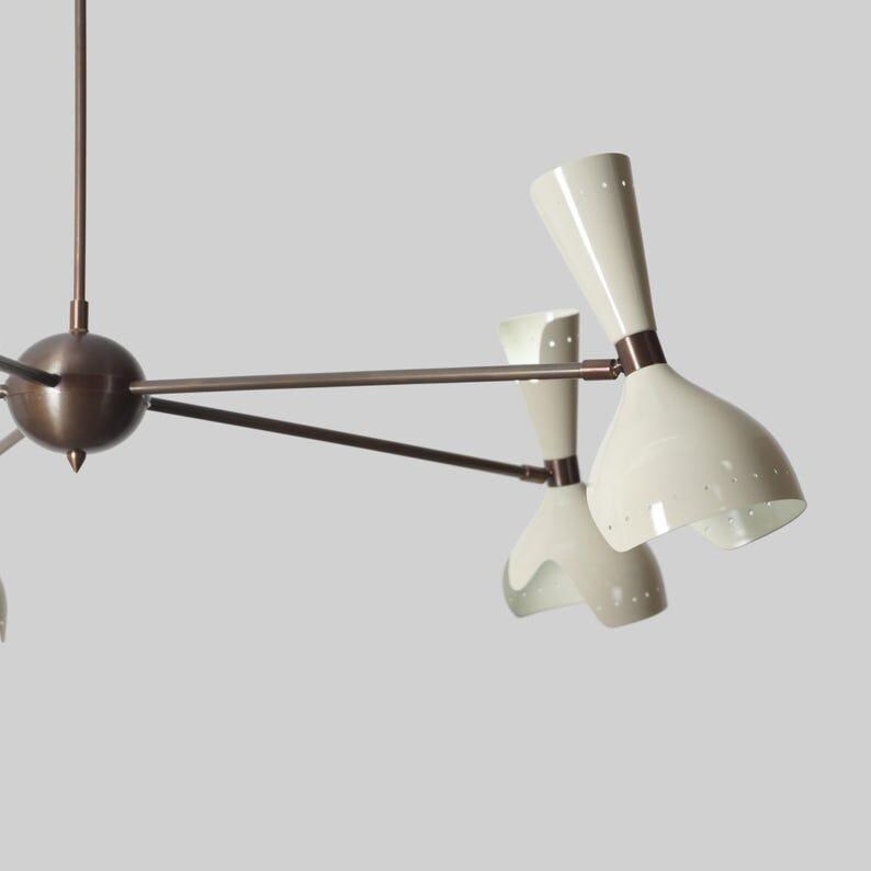 Stilnovo Style Sputnik Chandelier, 10-Light Brass Fixture