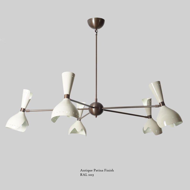 Stilnovo Style Sputnik Chandelier, 10-Light Brass Fixture