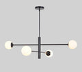 Brass Sputnik Chandelier: Mid-Century Modern, Four Globe Pendant Light