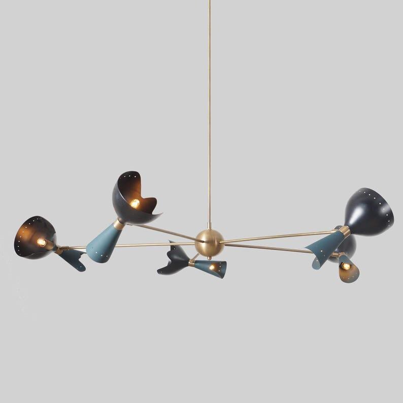 Mid Century Modern Sputnik Chandelier – Multi Arm Sputnik Ceiling Light – Modern Dining Room Living Room Fixture