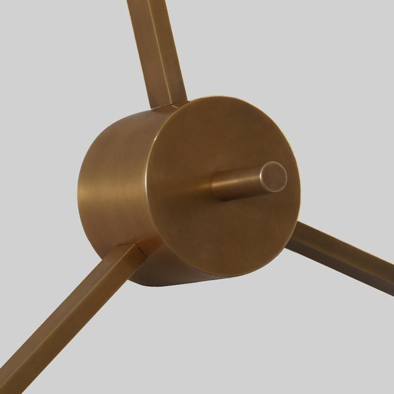 Brass Sputnik Chandelier | Three Globe Flush Mount Ceiling Light
