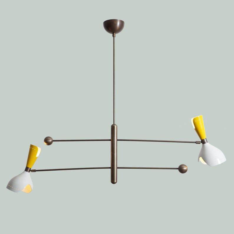 Italian Style Brass Sputnik Chandelier, Modern Pendant Light