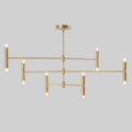 Brass Sputnik Chandelier, Mid-Century Modern 12-Light Pendant