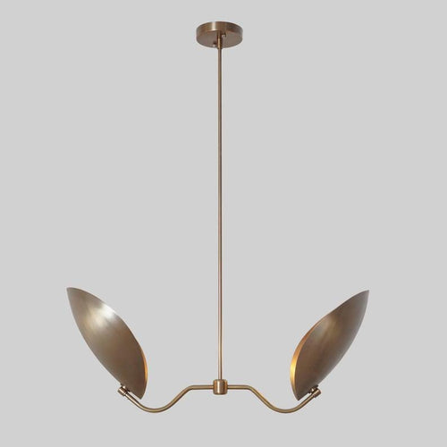 Brass Sputnik Chandelier: Stilnovo Style Curved Disk Pendant Light