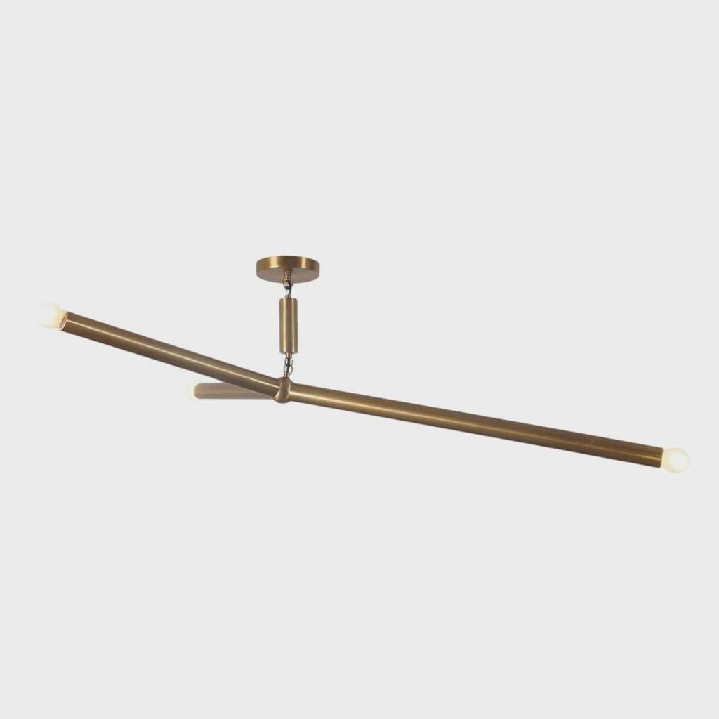 Mid Century Sputnik Three Arm Light Linear Chandelier Modern Brass Chandelier Ceiling Fixture