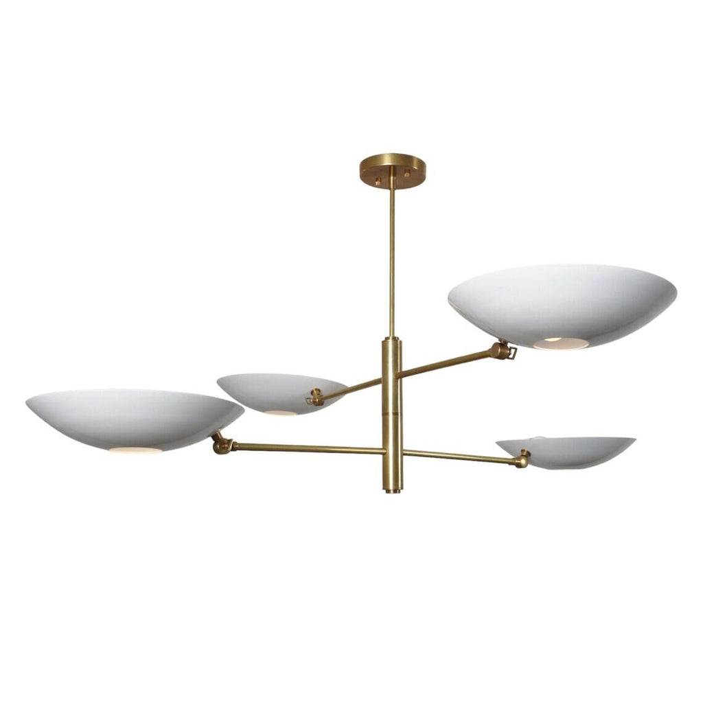 4 Light Pendant Mid Century Modern Raw Brass Sputnik chandelier light Fixture