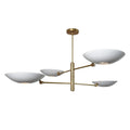 4 Light Pendant Mid Century Modern Raw Brass Sputnik chandelier light Fixture