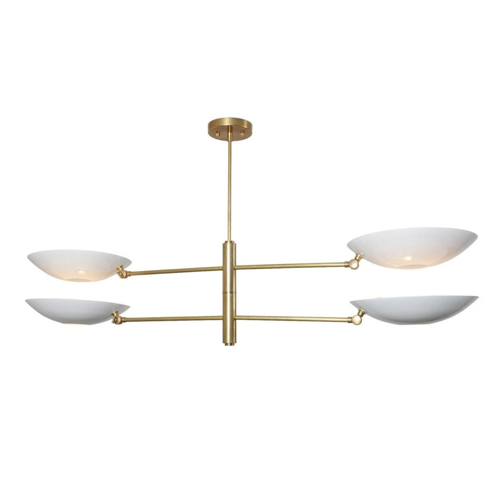 4 Light Pendant Mid Century Modern Raw Brass Sputnik chandelier light Fixture