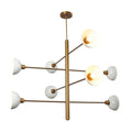 Mid Century Sputnik Eight Dome Shade Light Chandelier Modern Brass Ceiling Light Fixture