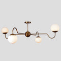 Brass Sputnik Chandelier with Glass Globes, Mid-Century Modern Style
