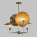 Mid-Century Modern Brass Sputnik Chandelier, 4-Light Pendant