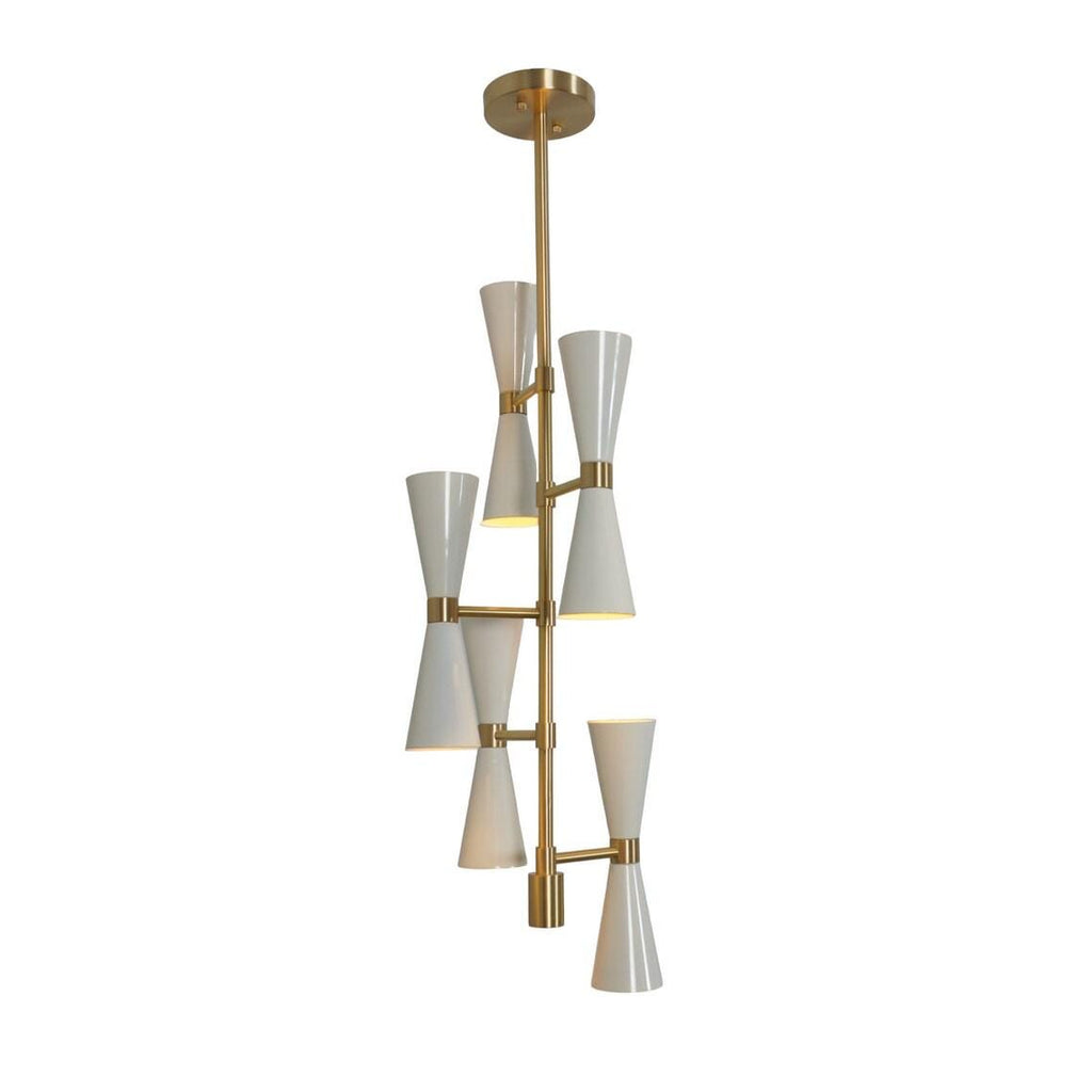 Mid Century Sputnik Ten Light Chandelier Modern  Brass Ceiling Light Fixture