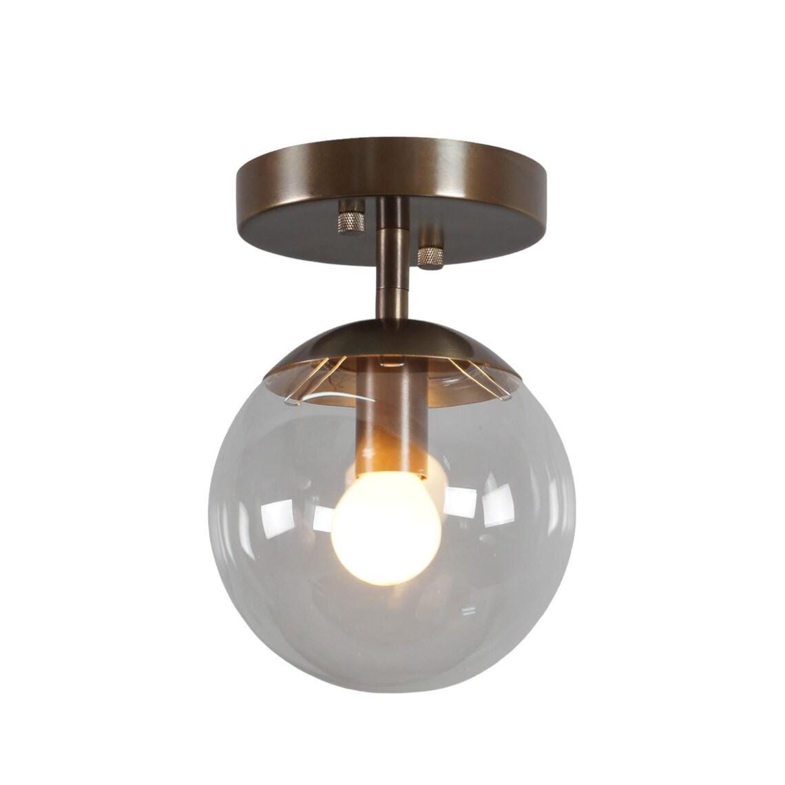 Single Light Globe Brass Sputnik Flush Mount chandelier Pendant light Fixture Wall Lamp