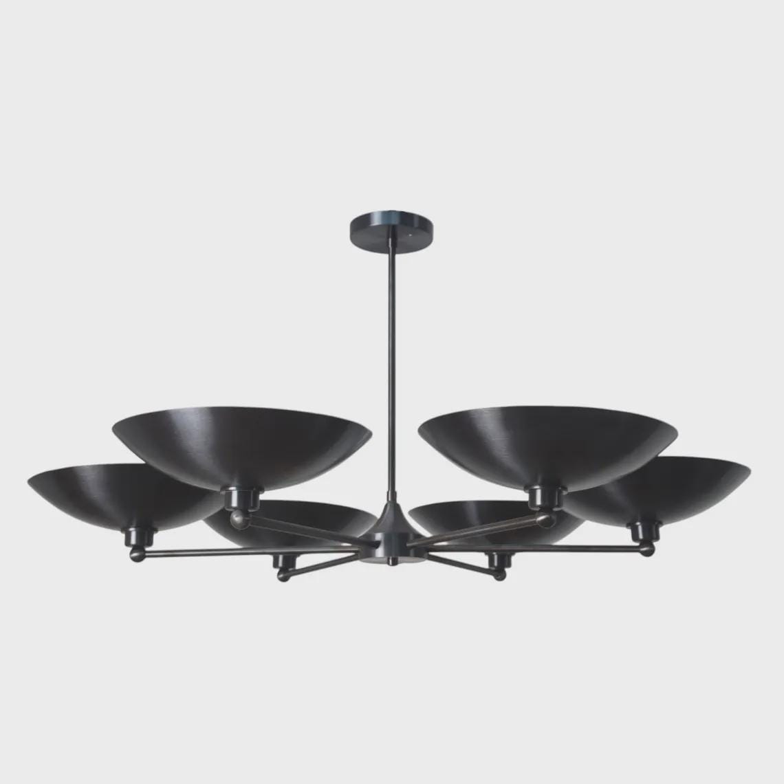 Brass Disk Chandelier: Mid Century Modern Sputnik Light