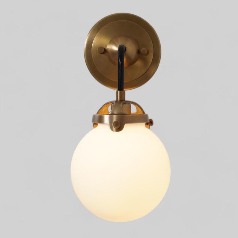 Single Light Glass Globe Sputnik Brass Wall Sconce Raw Wall Mount Lamp Fixture
