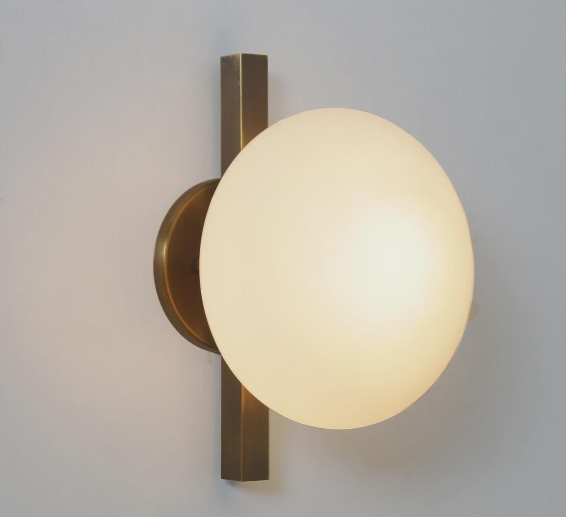 Single Globe Sputnik Brass Wall Sconce Patina  Wall Mount Lamp Fixture