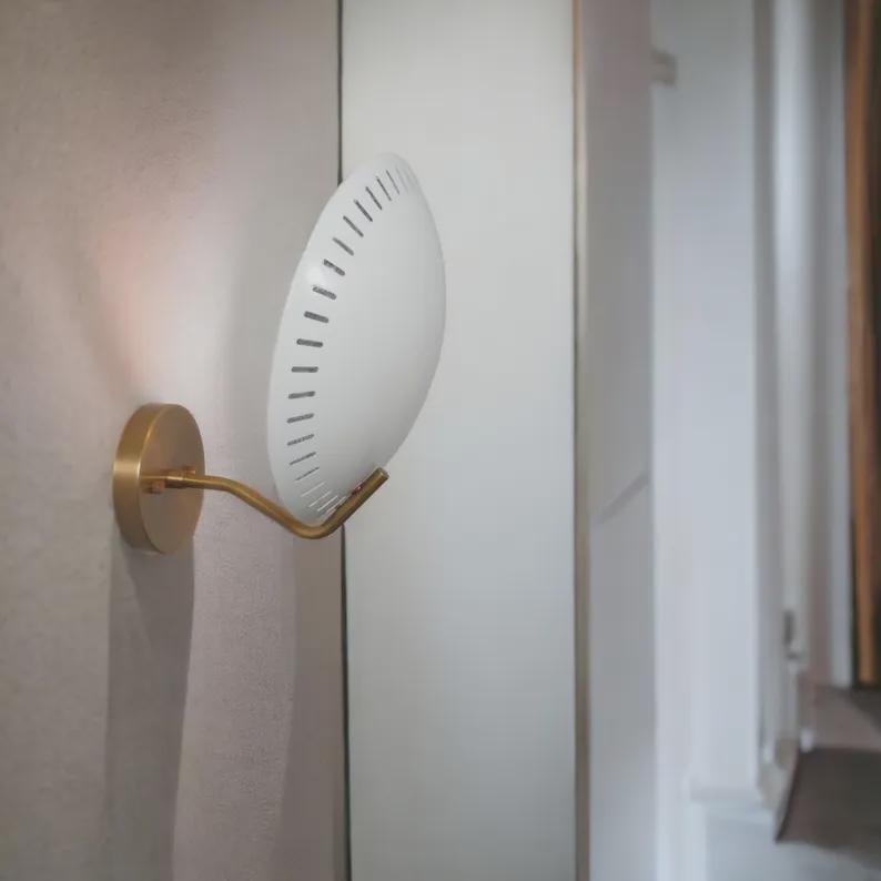 Mid Century Style Brass Sputnik Single Shade Light Wall Sconce Lamp Bedside Sconce
