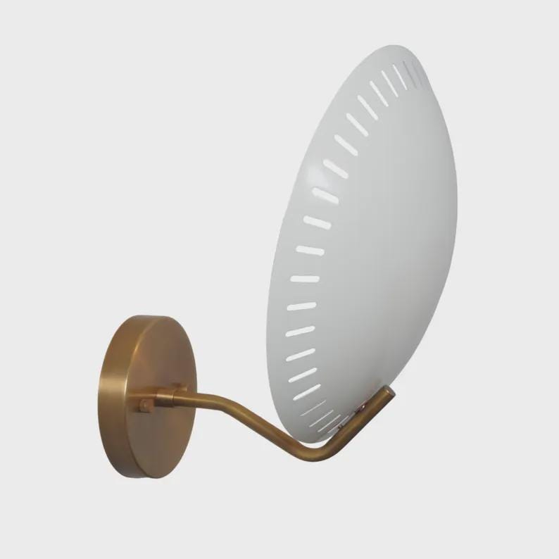 Mid Century Style Brass Sputnik Single Shade Light Wall Sconce Lamp Bedside Sconce