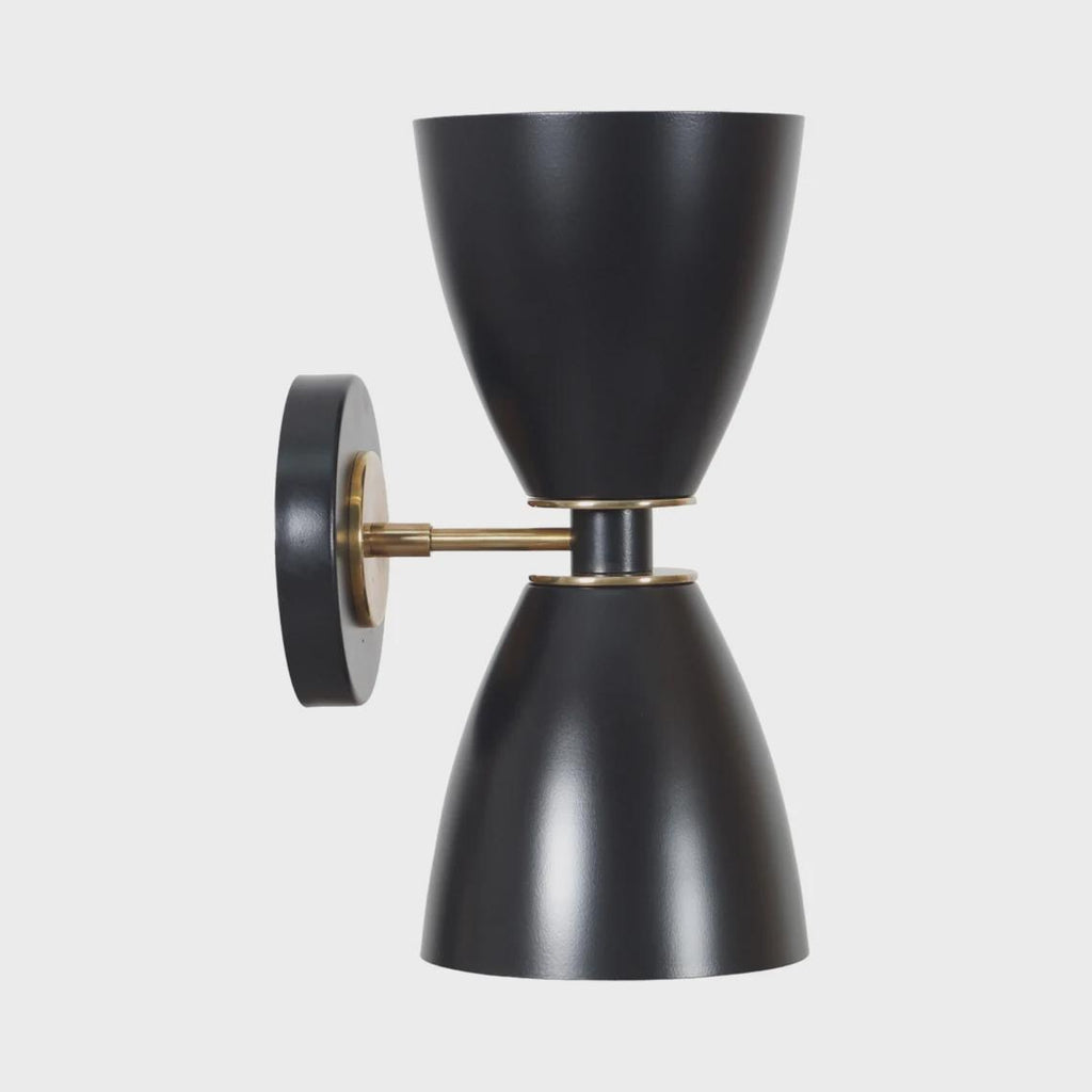 Mid Century Style Brass Sputnik Double Shade Wall Sconce Lamp Bedside Sconce