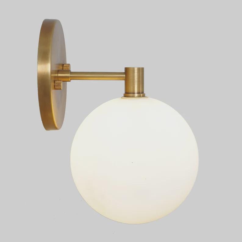 Sputnik Single Globe Brass Sconce Wall Lamp