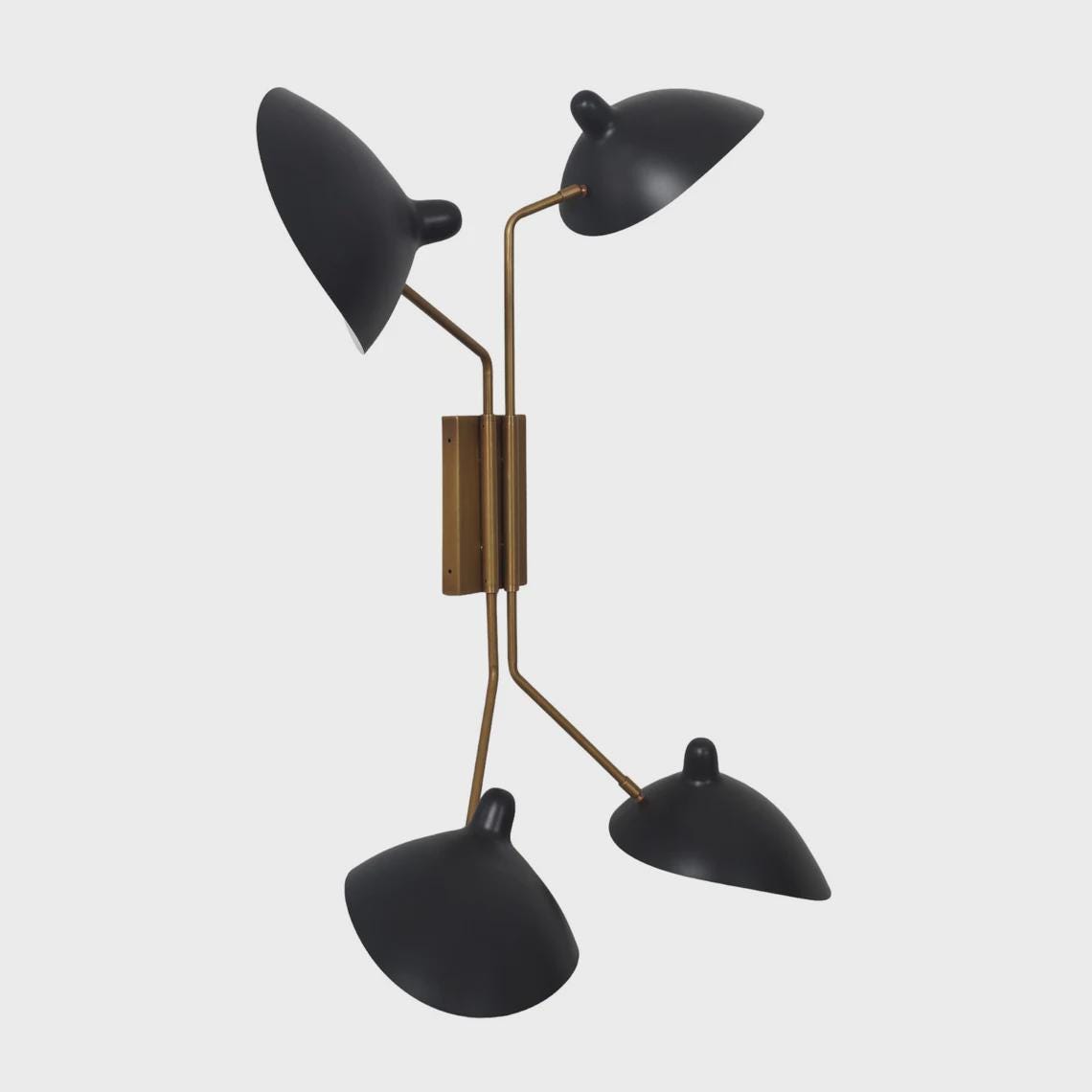 Italian Style Four Light Sputnik Pivot Articulated Arm Brass Bedside Wall Lamp Sconce Fixture