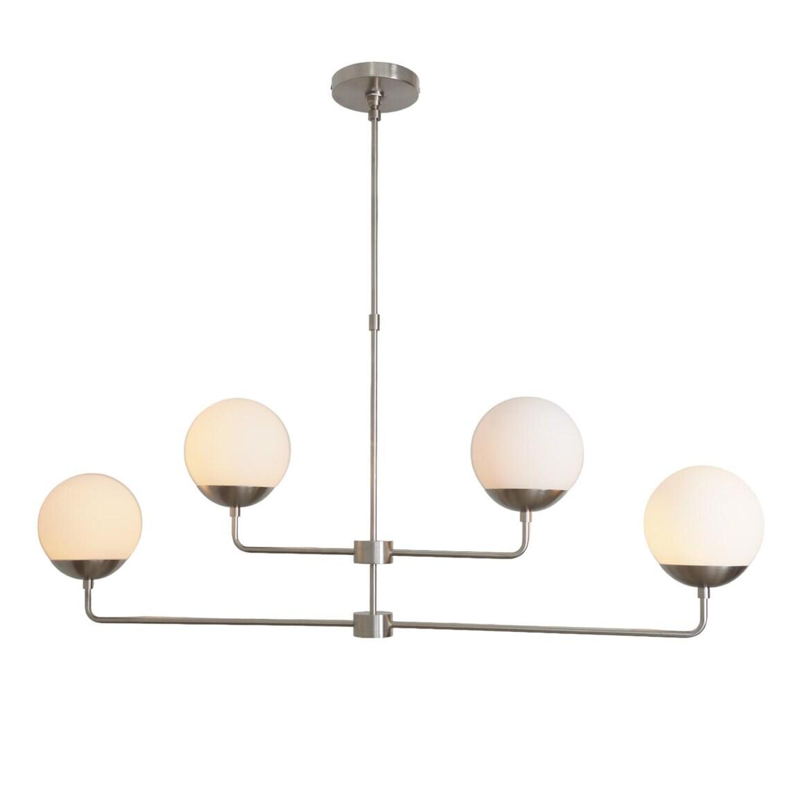 Four Light Glass Globe Light Shade Sputnik Starburst Ceiling Pendant Chandelier Fixture