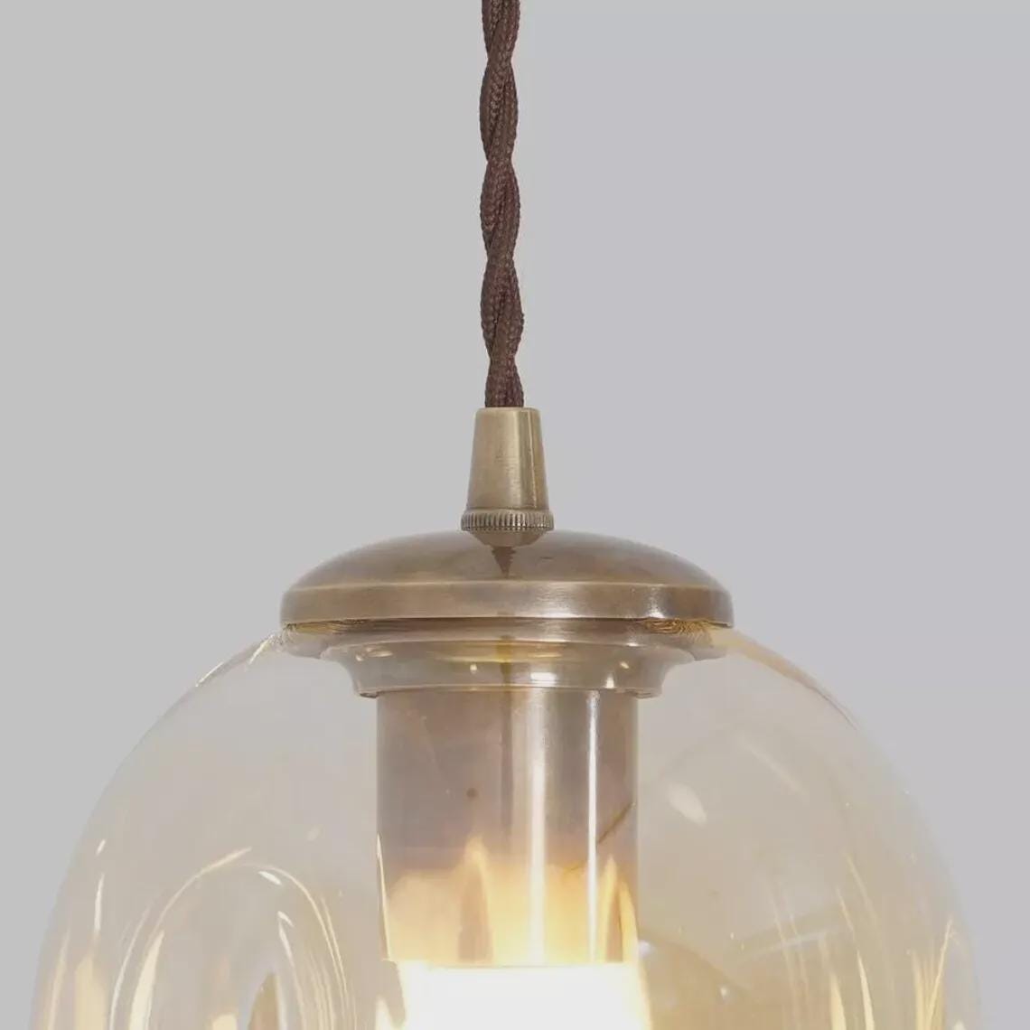 Pendant Light Sputnik Chandelier Single Glass Brass and Opal Bedroom Lights Fixture