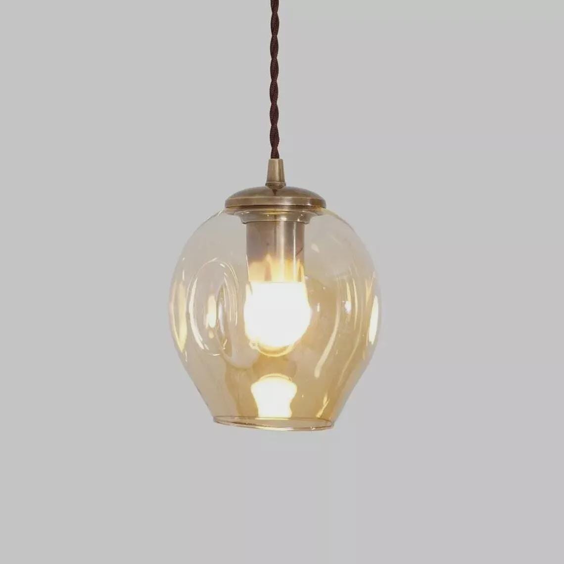 Pendant Light Sputnik Chandelier Single Glass Brass and Opal Bedroom Lights Fixture