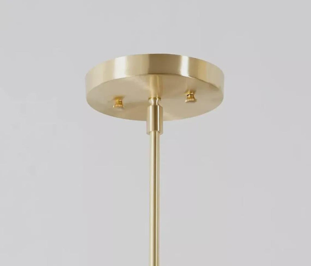 Brushed Brass Sputnik Chandelier, 5-Arm Mid-Century Light