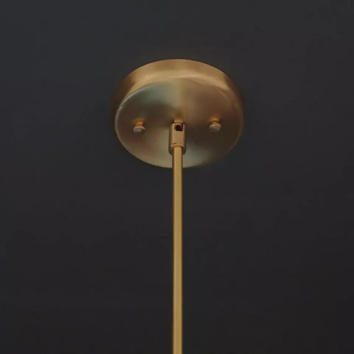 Sputnik Chandelier Pendant 3 Light Glass Globe Sputnik Starburst Raw Brass Finish Bedroom  Fixture