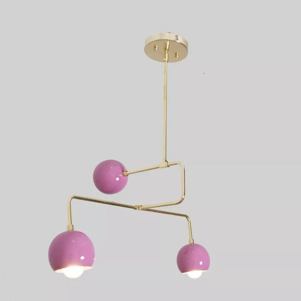3 Light Mid Century Sputnik Chandelier Flush Mount Brushed Brass Finish Bedroom Lights Fixture