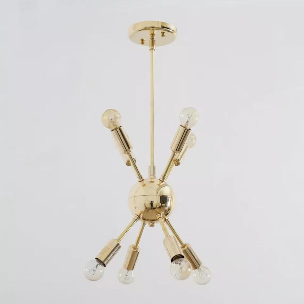 Sputnik Ceiling 8 Arm Sputnik Chandelier Modern Fixture Polish Brass Finish Bedroom Lights