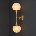 Mid Century Modern Brass Globe Wall Sconce, Hallway Lighting