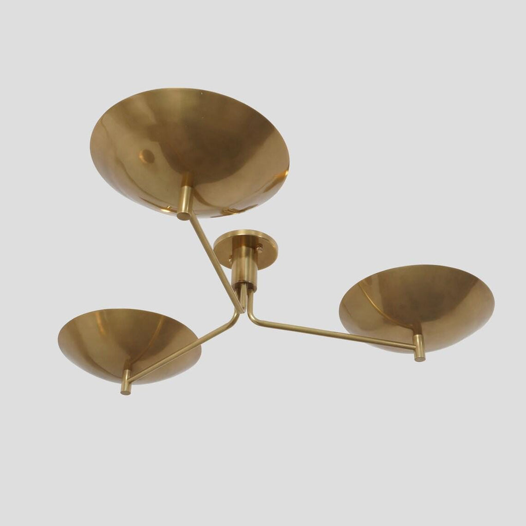 Mount Fixture Modern Raw Brass Sputnik chandelier light 3 Mid Century Moder Sputnik Flush